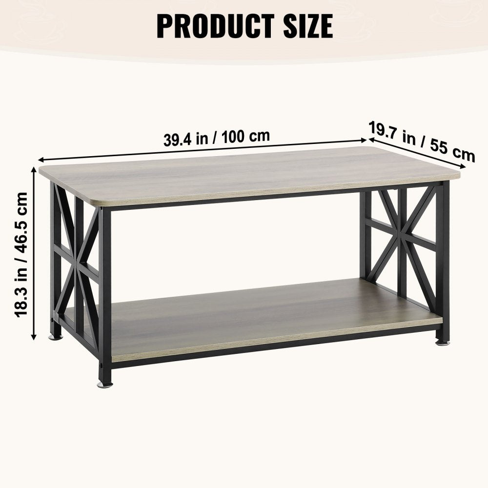 KLLT-07 - 40" Flip-Top Farmhouse Coffee Table with Ample Storage