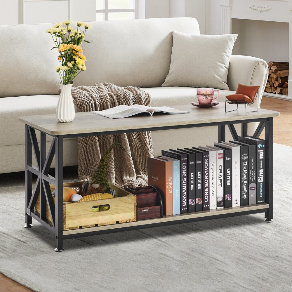 KLLT-07 - 40" Flip-Top Farmhouse Coffee Table with Ample Storage
