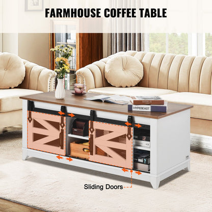 KLLT-08 - 48" Lift-Top Farmhouse Coffee Table with Storage