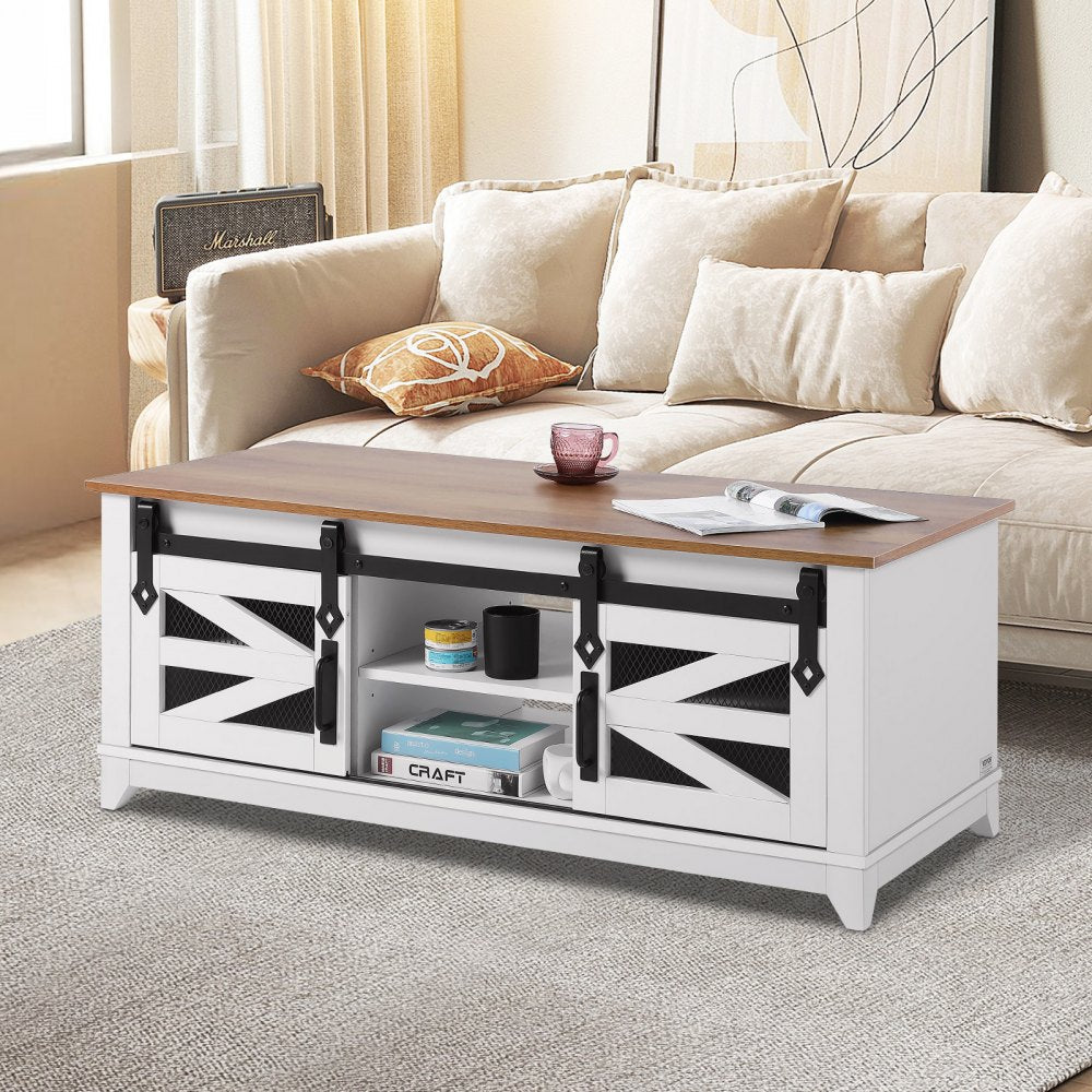 KLLT-08 - 48" Lift-Top Farmhouse Coffee Table with Storage