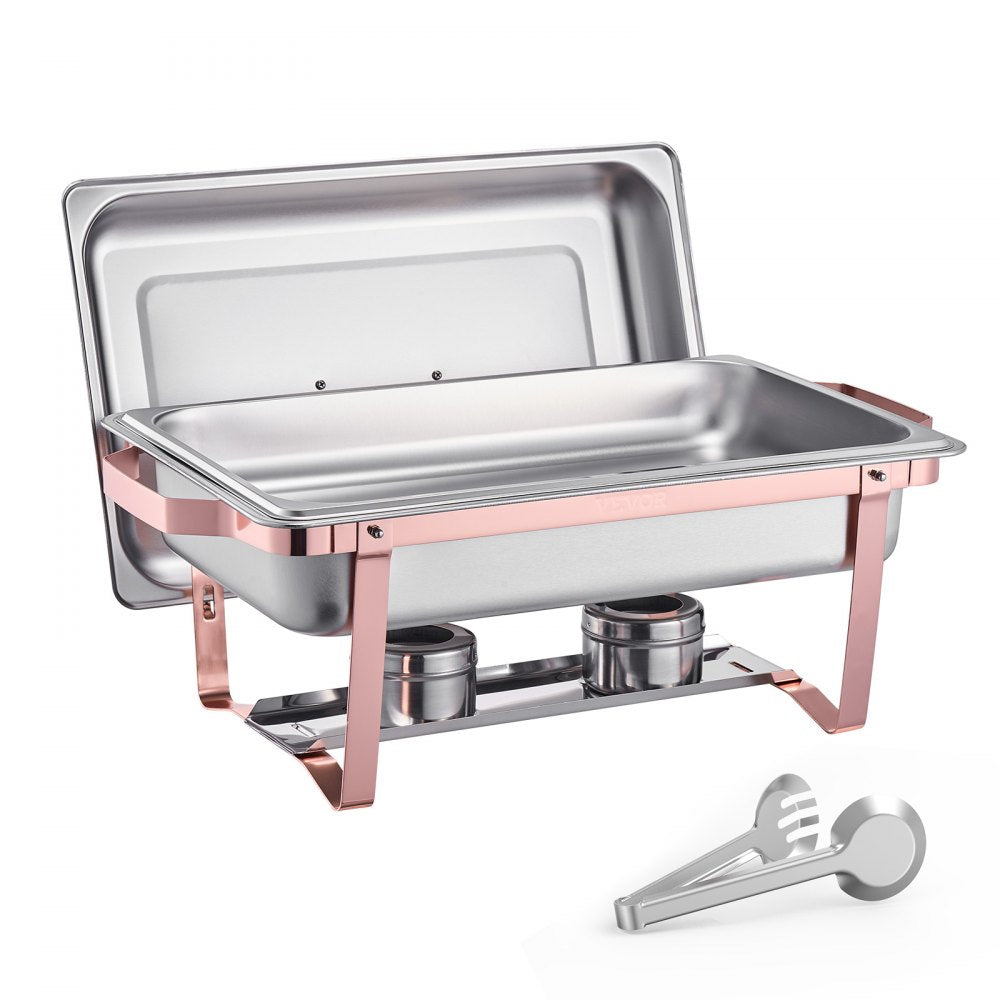 HZ-433 - 8QT Rose Gold Stainless Steel Chafing Dish Set for 8 People