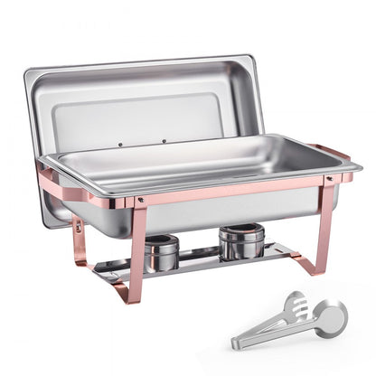 HZ-433 - 8QT Rose Gold Stainless Steel Chafing Dish Set for 8 People