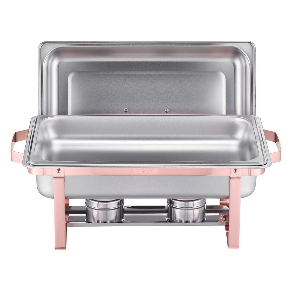 HZ-433 - 8QT Rose Gold Stainless Steel Chafing Dish Set for 8 People