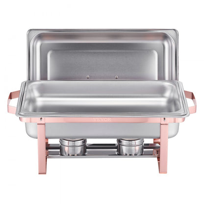 HZ-433 - 8QT Rose Gold Stainless Steel Chafing Dish Set for 8 People