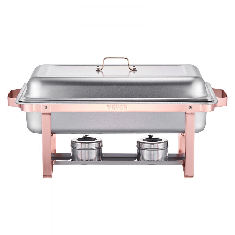 HZ-433 - 8QT Rose Gold Stainless Steel Chafing Dish Set for 8 People