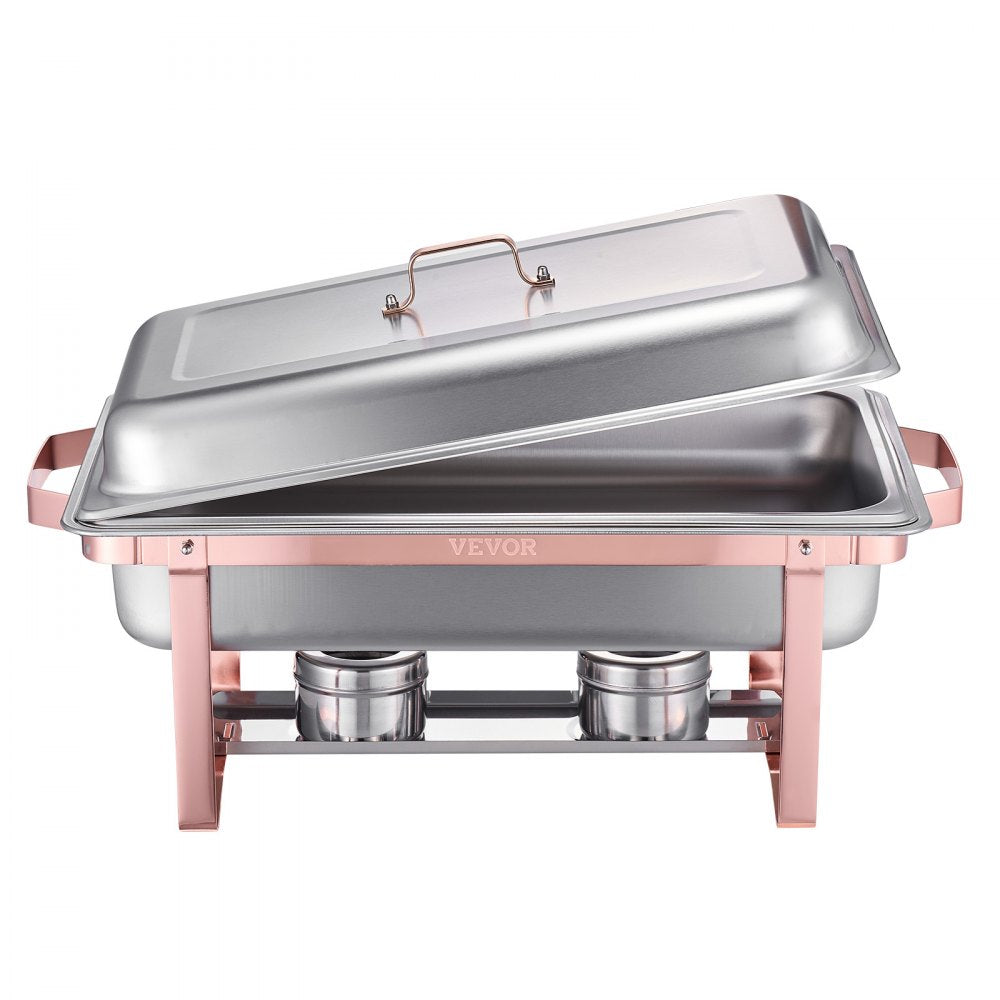 HZ-433 - 8QT Rose Gold Stainless Steel Chafing Dish Set for 8 People