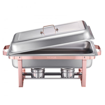 HZ-433 - 8QT Rose Gold Stainless Steel Chafing Dish Set for 8 People