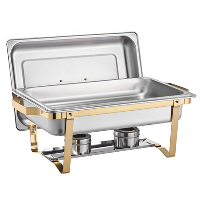 HZ-433 - Premium 8 Qt Gold Chafing Dish Set for 8 People