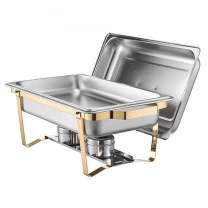 HZ-433 - Premium 8 Qt Gold Chafing Dish Set for 8 People