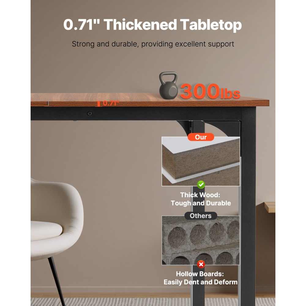 SR245385 - 71in MDF Dining Table for 6-8, Elegant & Space-Saving