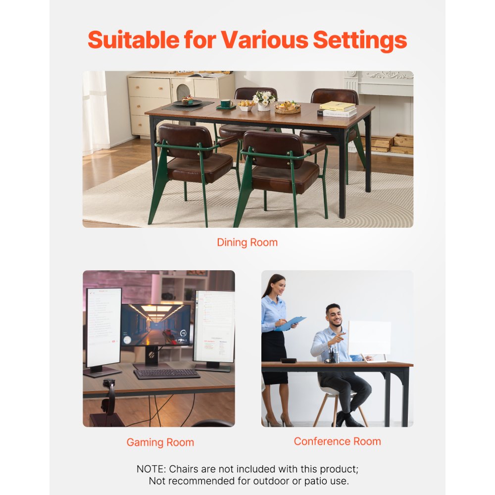 SR245385 - 71in MDF Dining Table for 6-8, Elegant & Space-Saving