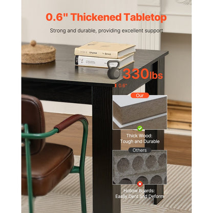 SR245370 - Durable 63in MDF Dining Table for 4-6, Elegant & Functional