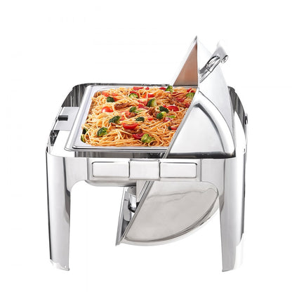 DT-C1104 - 9-Quart Stainless Steel Roll-Top Chafing Dish for Buffets