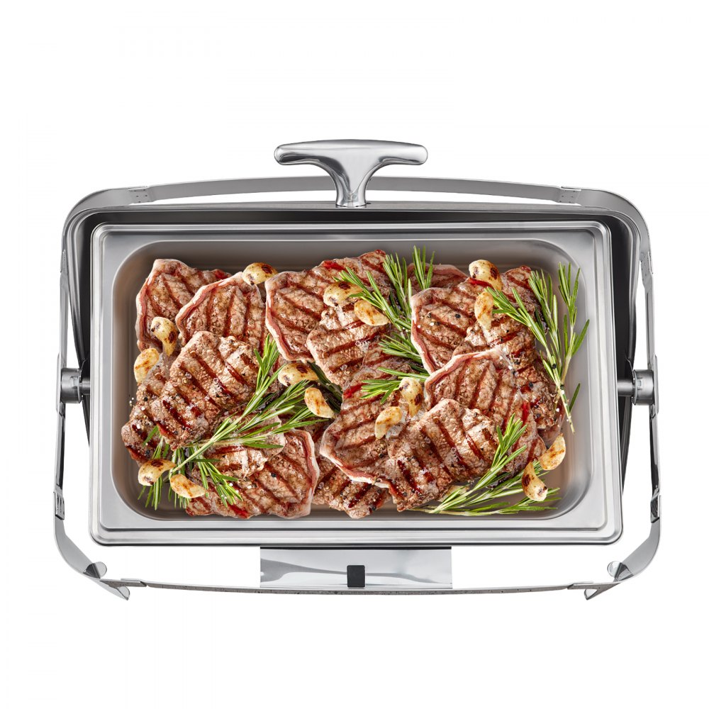 DT-C1104 - 9-Quart Stainless Steel Roll-Top Chafing Dish for Buffets