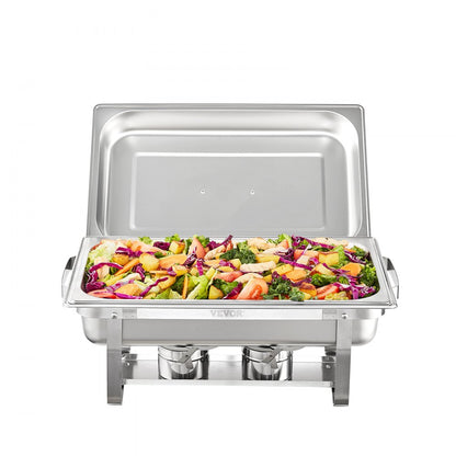 DT-C1012 - Stainless Steel Chafing Dish Set with 8Qt & 4Qt Pans