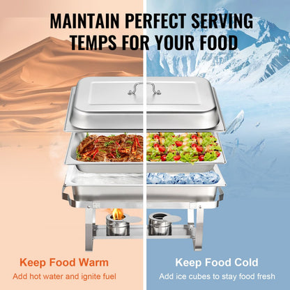 DT-C1016 - 8 Qt Stainless Steel Chafing Dish Set for Events