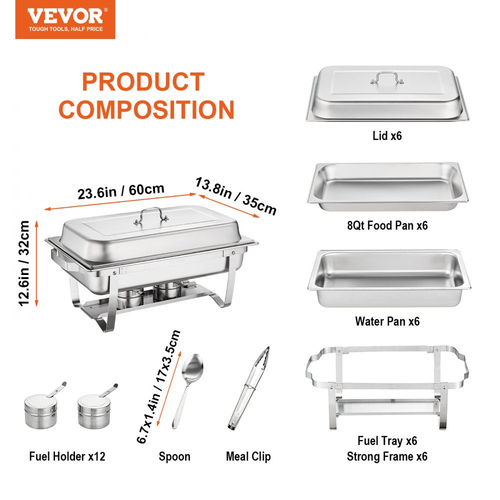 DT-C1016 - 8 Qt Stainless Steel Chafing Dish Set for Events