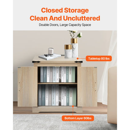 HYBZ-CXBT-009 - Rustic Rattan Lift-Top Coffee Table with Power Ports