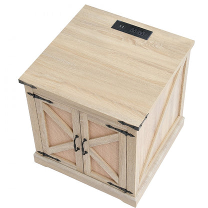 HYBZ-CXBT-009 - Rustic Rattan Lift-Top Coffee Table with Power Ports