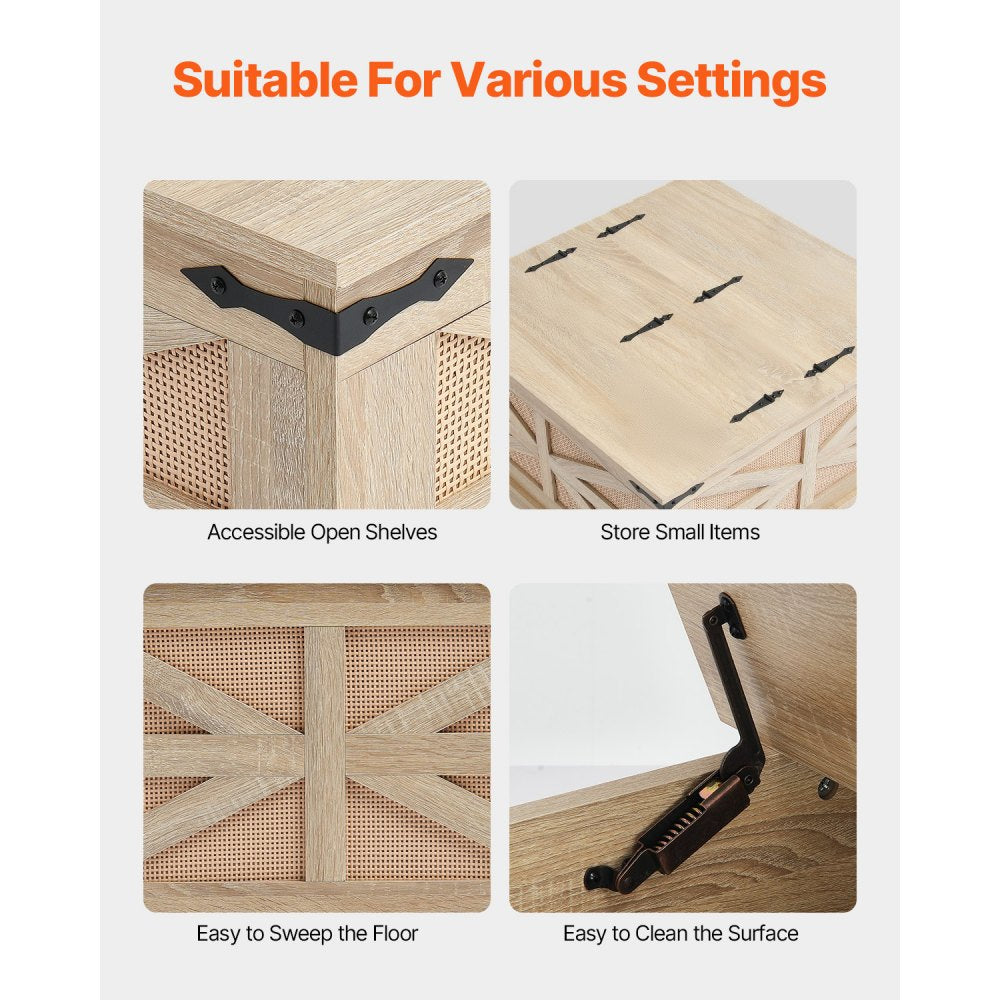 HYCT-MZBT-008 - Modern Dual Lift-Top Rattan Coffee Table with Storage