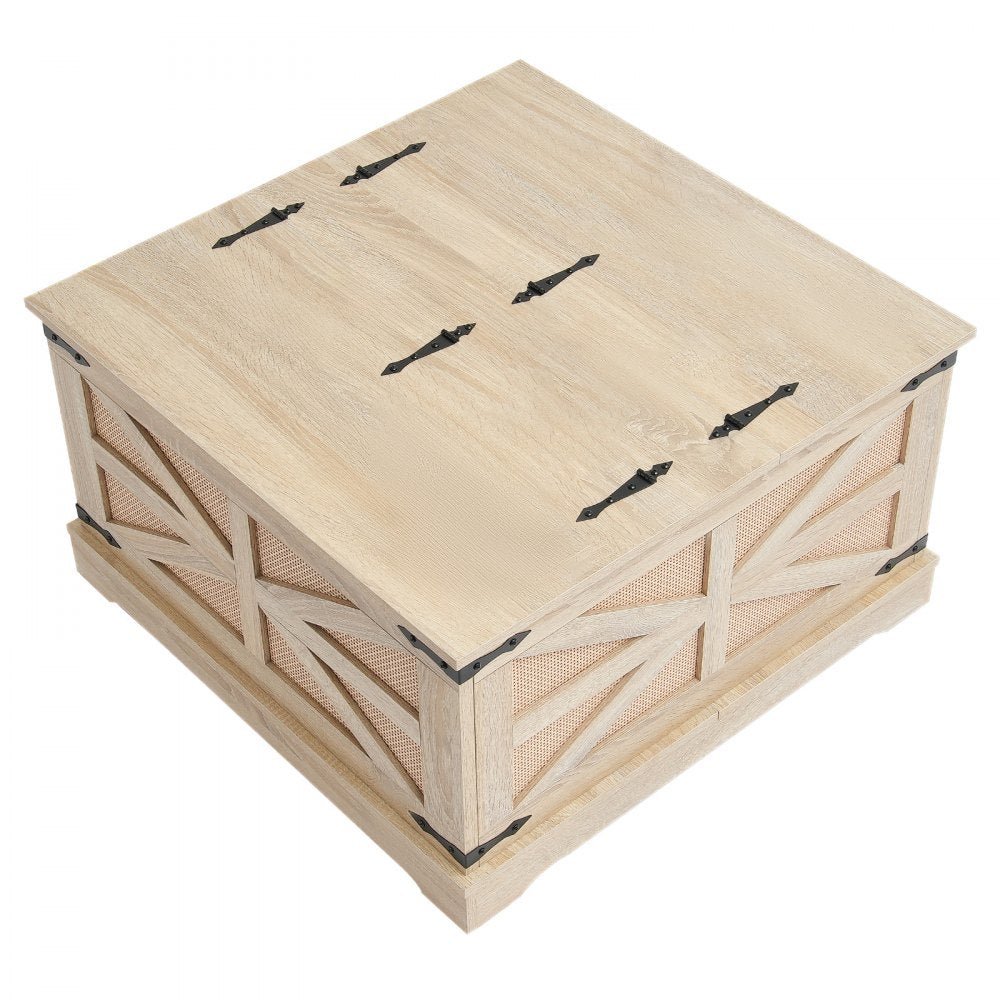 HYCT-MZBT-008 - Modern Dual Lift-Top Rattan Coffee Table with Storage