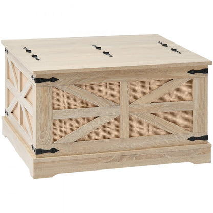 HYCT-MZBT-008 - Modern Dual Lift-Top Rattan Coffee Table with Storage