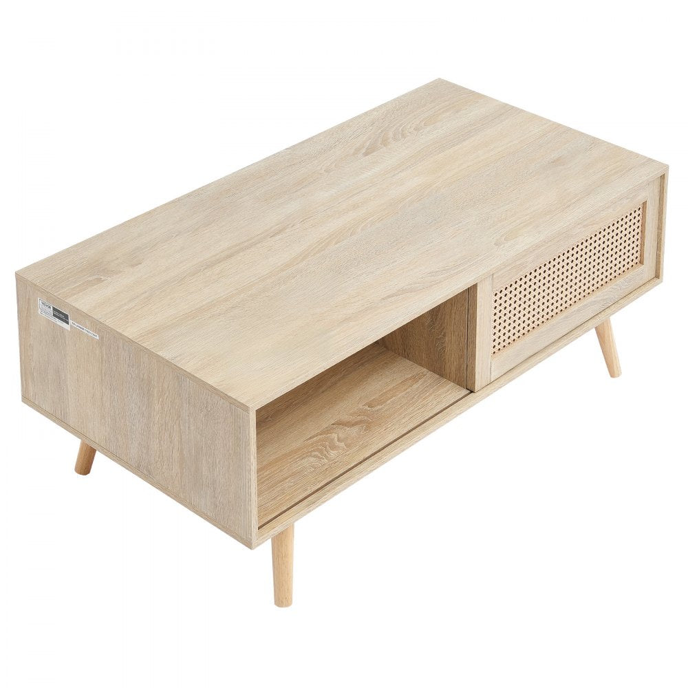 HYCT-CFX-010 - Bohemian Rattan Coffee Table with Hidden Storage, 41.3 in