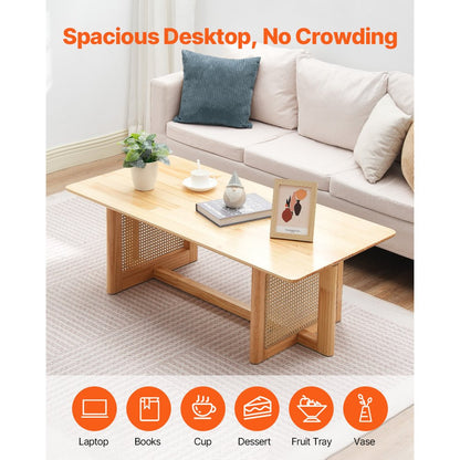 CT-SR-01 - Versatile 250 lbs Rattan Coffee Table in Bohemian Style