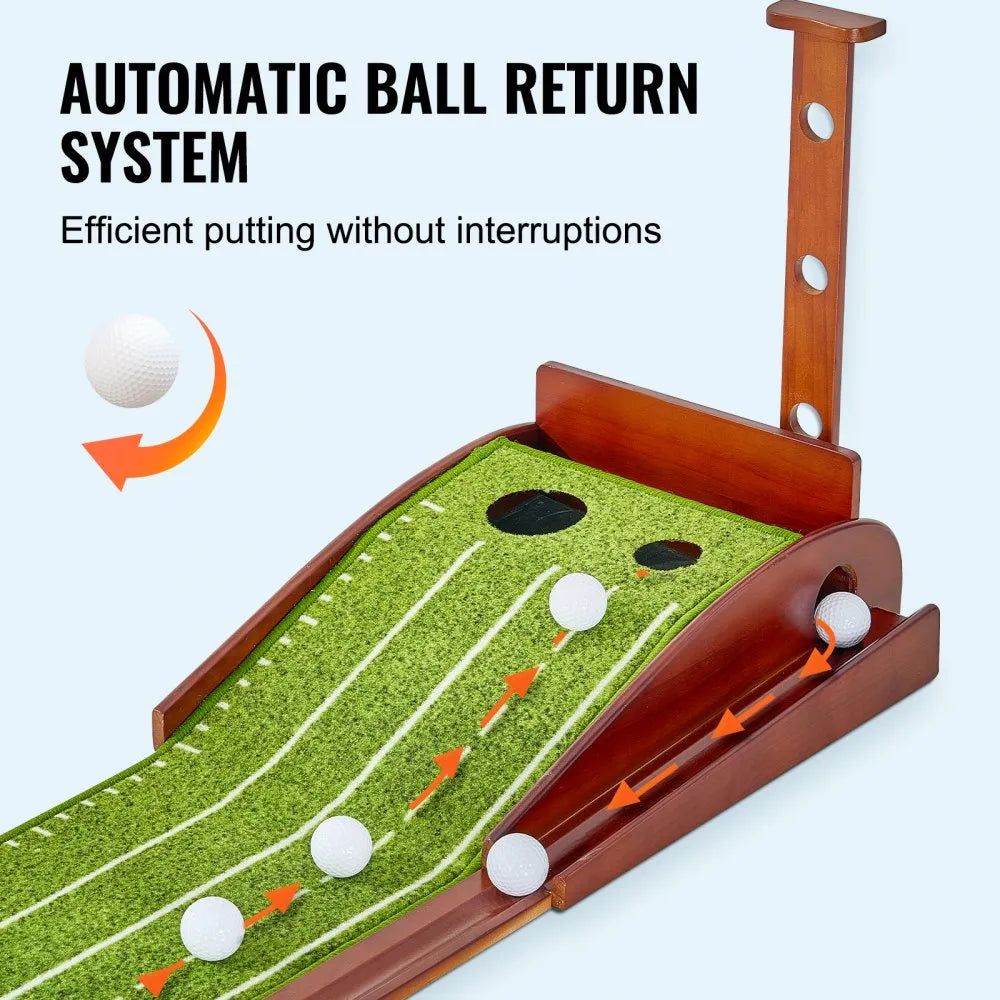 GPLXQ2D30300 - Indoor Golf Putting Mat with Ball Return & Non-Slip Base