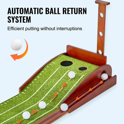 GPLXQ2D30300 - Indoor Golf Putting Mat with Ball Return & Non-Slip Base