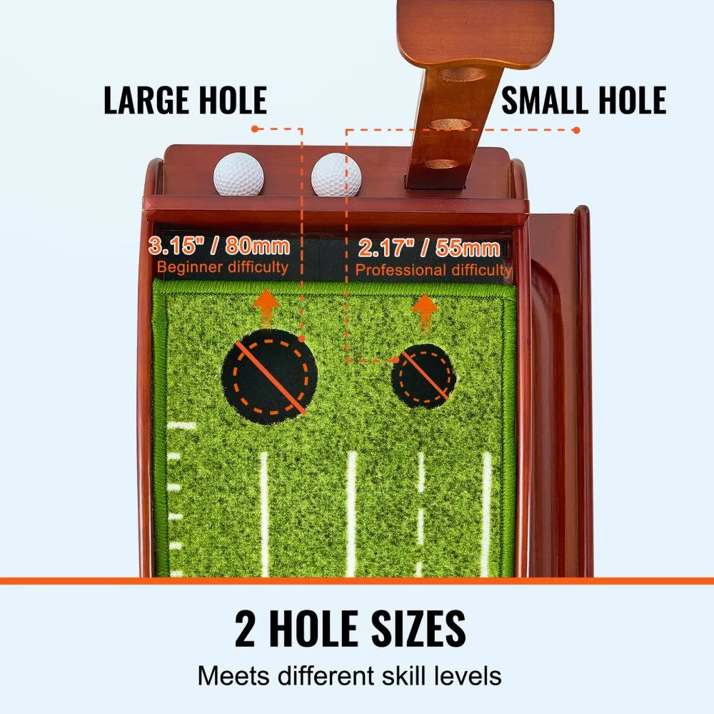 GPLXQ2D30300 - Indoor Golf Putting Mat with Ball Return & Non-Slip Base
