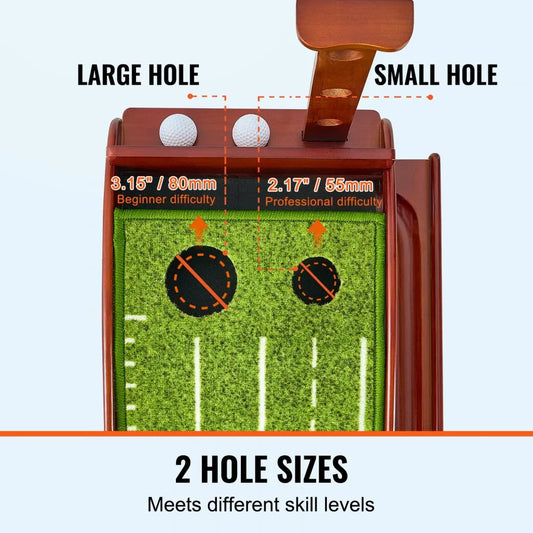 GPLXQ2D30300 - Indoor Golf Putting Mat with Ball Return & Non-Slip Base
