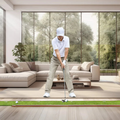 GPLXQ2D30300 - Indoor Golf Putting Mat with Ball Return & Non-Slip Base