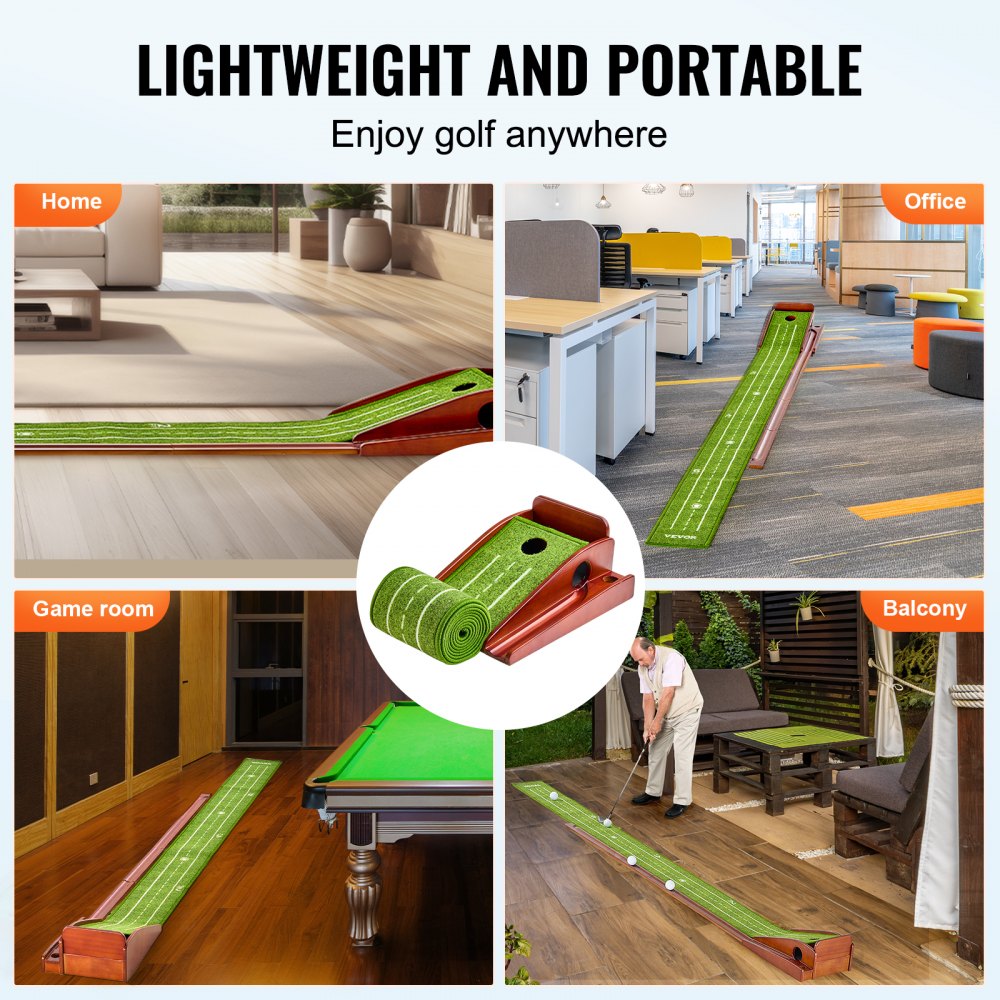 GPLXQ1D19250 - Portable Indoor Golf Putting Mat with Automatic Ball Return