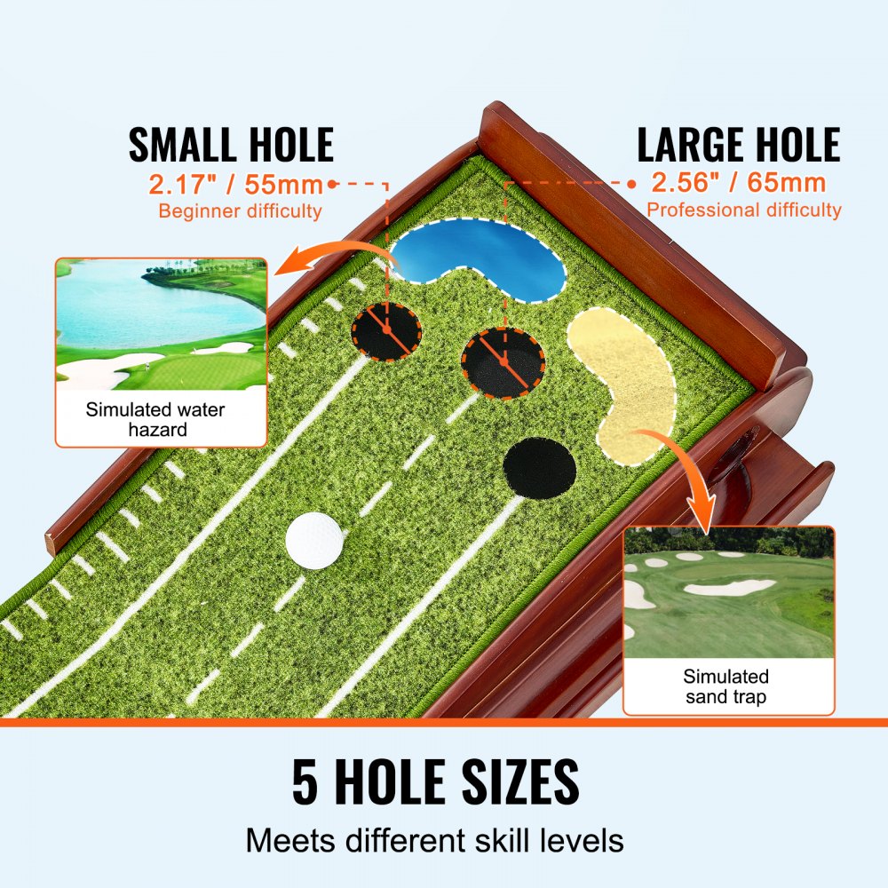 GPLXQ5D30300 - Indoor Golf Putting Mat with Automatic Ball Return System