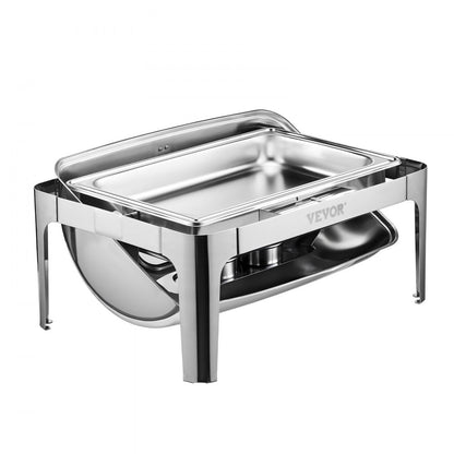 JZY723KS1/2 - Premium 4Qt Stainless Steel Chafing Dish Set for 8 Guests