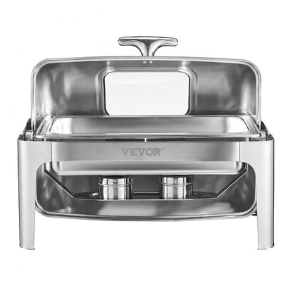JZY723KS1/2 - Premium 4Qt Stainless Steel Chafing Dish Set for 8 Guests