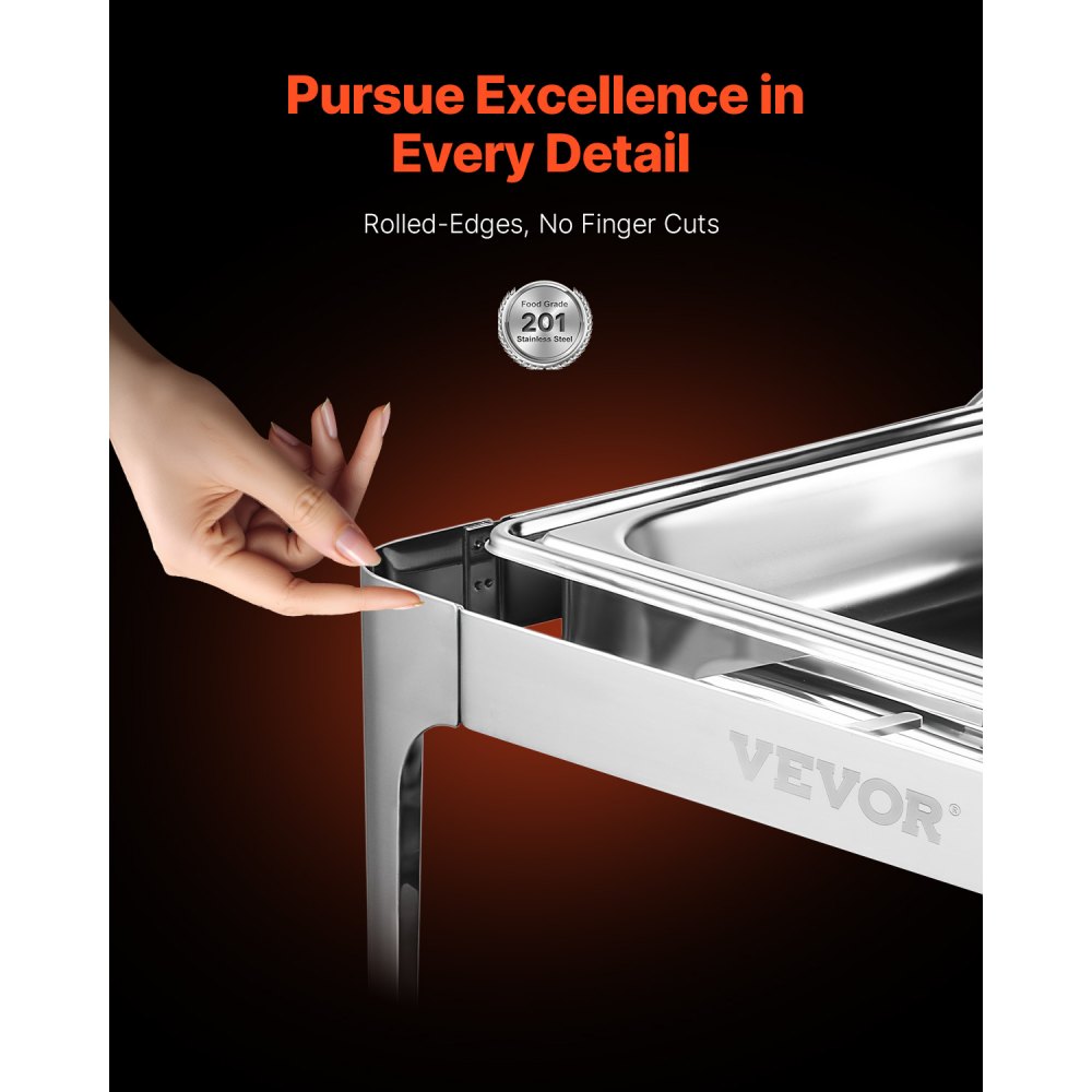 JZYQG1/1 - 9Qt Stainless Steel Chafing Dish Set for 8+ Guests