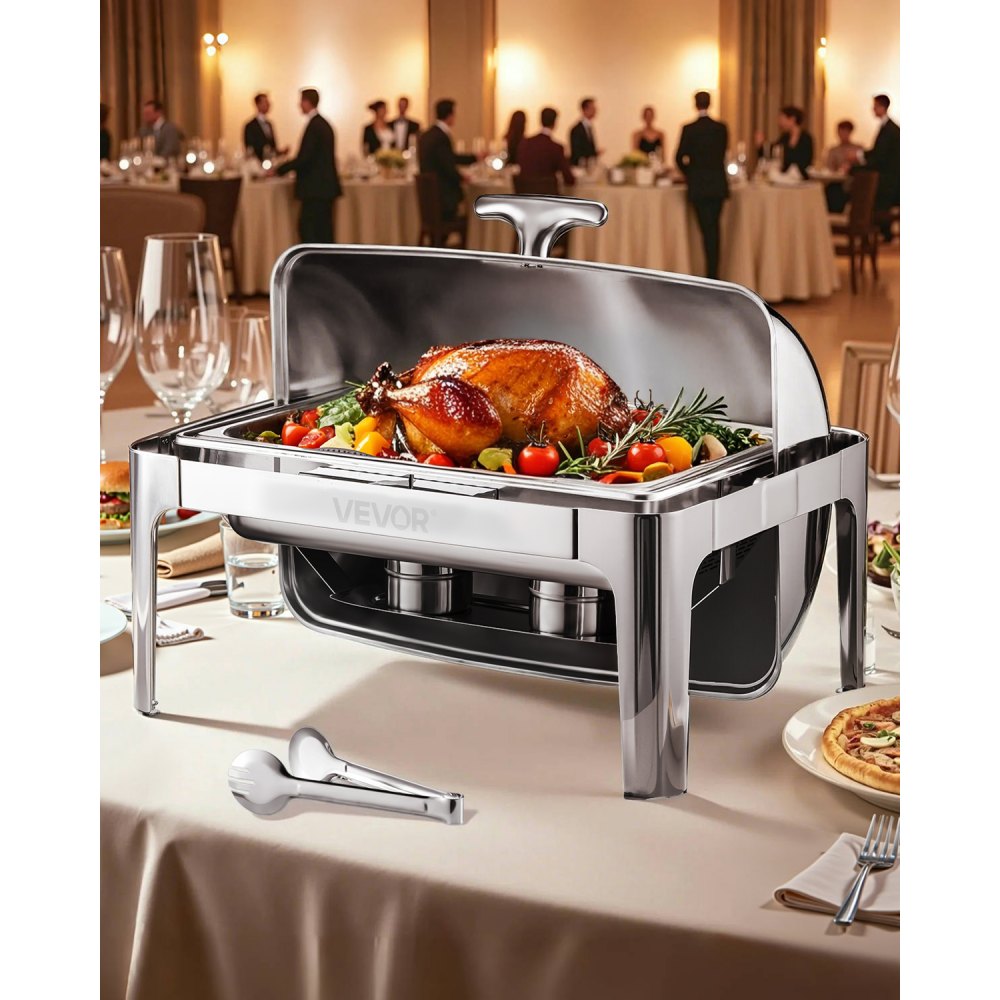 JZYQG1/1 - 9Qt Stainless Steel Chafing Dish Set for 8+ Guests