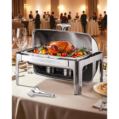 JZYQG1/1 - 9Qt Stainless Steel Chafing Dish Set for 8+ Guests