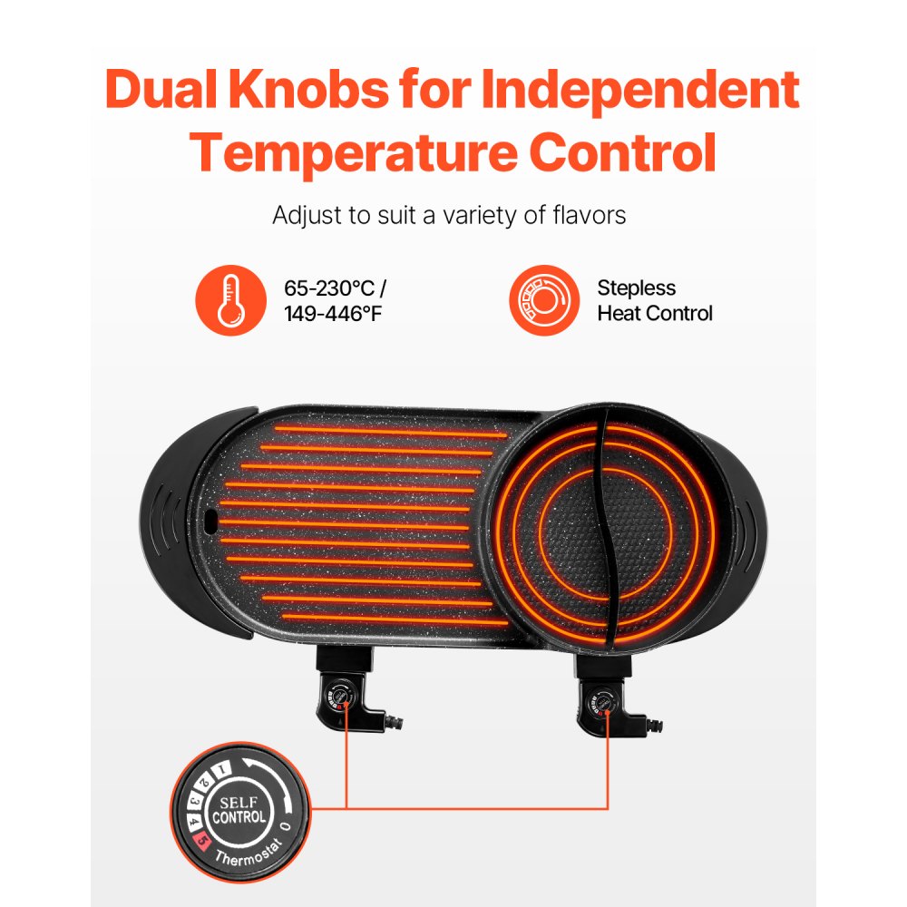 YS-604 - 2.7L Electric Hot Pot & Grill for 1-6 People, 2200W