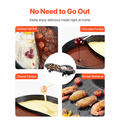 YS-604 - 2.7L Electric Hot Pot & Grill for 1-6 People, 2200W