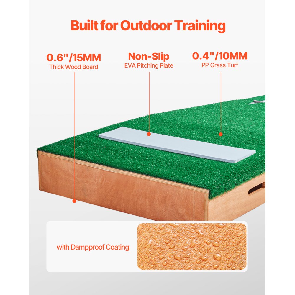 PGK-TU2 Portable Pitching Mound with 10mm Turf for Training Performance