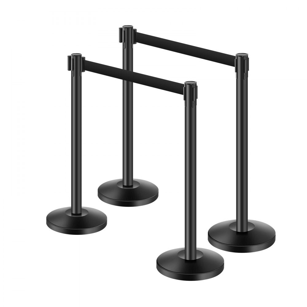 HGH2M320ZDTC-4 - 4 Durable Stanchion Posts with Retractable Belts for Crowd Control