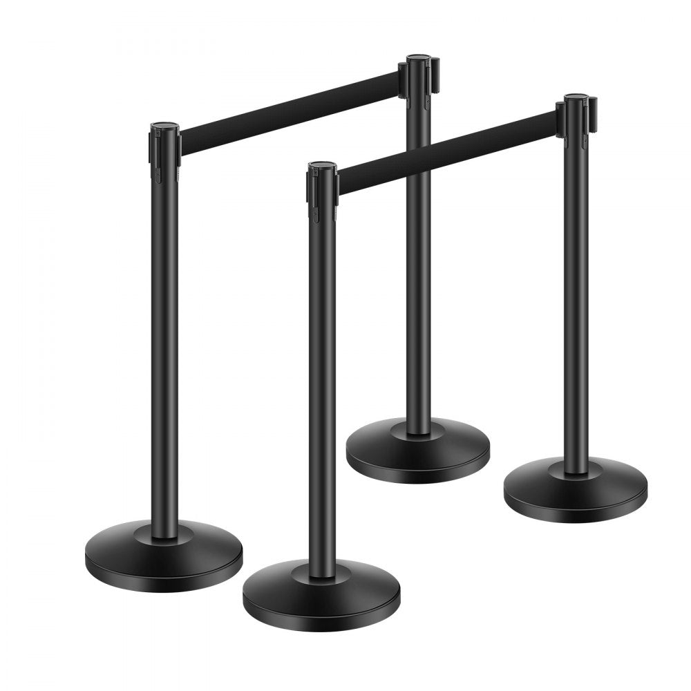 HGH2M320ZDTC-4 - 4 Durable Stanchion Posts with Retractable Belts for Crowd Control