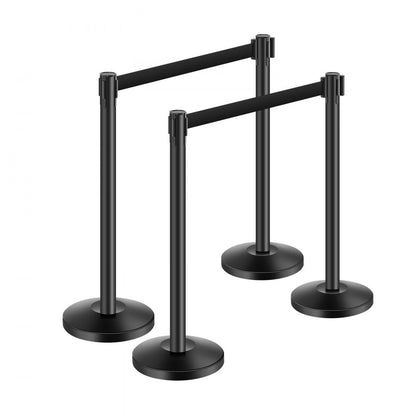 HGH2M320ZDTC-4 - 4 Durable Stanchion Posts with Retractable Belts for Crowd Control