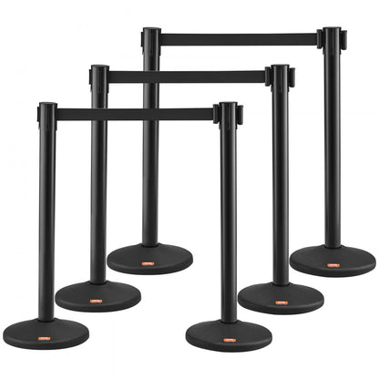 SL2MHGHD-6 - VEVOR 6-Pack Stanchions with 6.5FT Retractable Belts for Crowd Control
