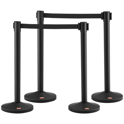 2MIHGHDTC-4 - Sturdy Carbon Steel Stanchions with 6.5ft Retractable Belts