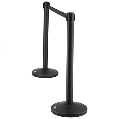 2MIHGHDTC-4 - Sturdy Carbon Steel Stanchions with 6.5ft Retractable Belts