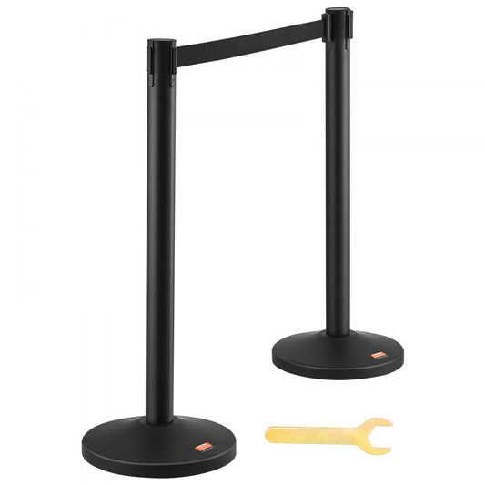 2MIHGHDTC-4 - Sturdy Carbon Steel Stanchions with 6.5ft Retractable Belts